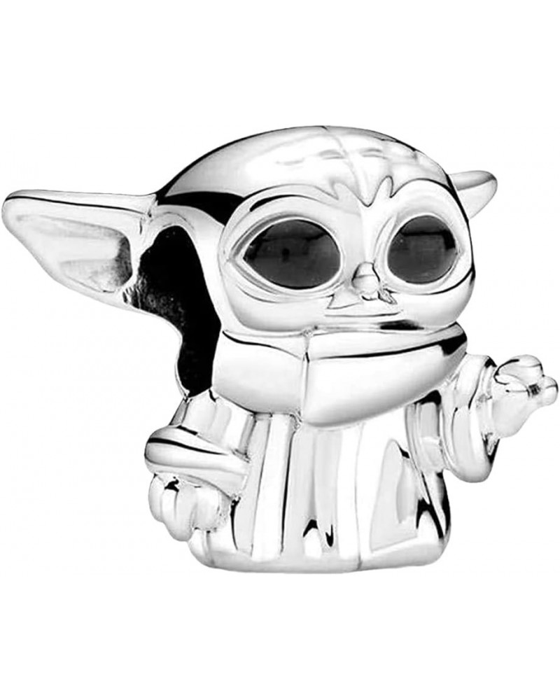 S925 Sterling Silver charms Baby Yoda Master Star Wars Mandalorian Bead Bracelet child Cartoon Beaded Charm 1.yoda baby. $9.0...