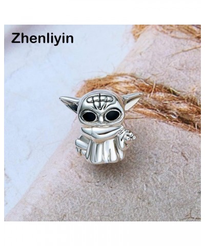 S925 Sterling Silver charms Baby Yoda Master Star Wars Mandalorian Bead Bracelet child Cartoon Beaded Charm 1.yoda baby. $9.0...