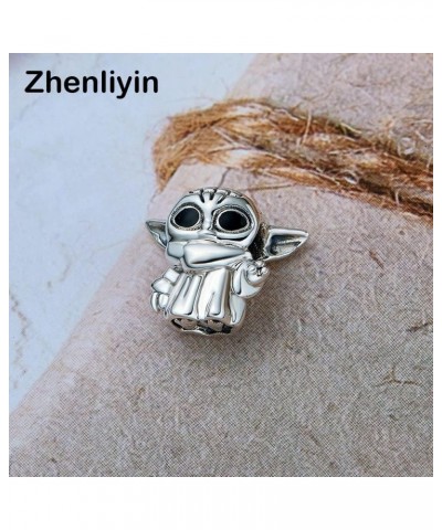 S925 Sterling Silver charms Baby Yoda Master Star Wars Mandalorian Bead Bracelet child Cartoon Beaded Charm 1.yoda baby. $9.0...