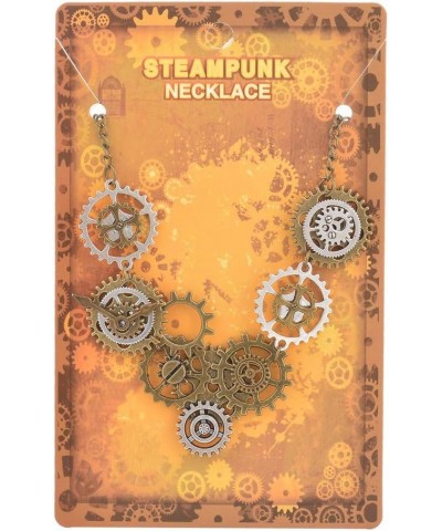 Steampunk Clock Necklace Choker Vintage Steam Punk Gears Sweater Chain Necklace Steampunk Accessories for Women Men $9.27 Nec...