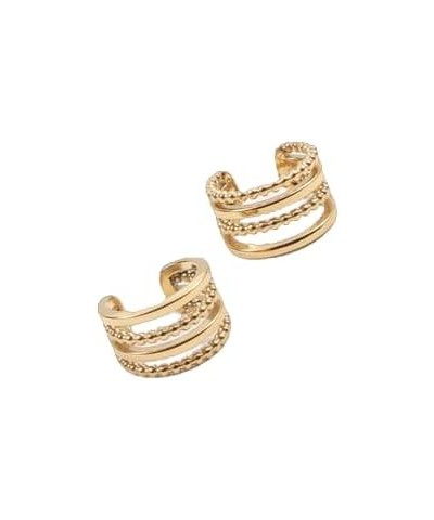 18K Gold Plated Titanium Multi Stacking Beaded Ear Cuff, Women Jewelry, Minimalism $11.50 Earrings