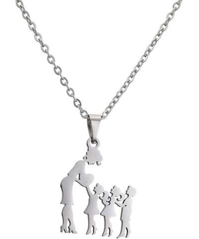 Stainless Steel Mom Daughter Family Necklace for Mothers Day Gift Silhouette Clavicle Chain Necklace Jewelry Gift Women 6 $4....