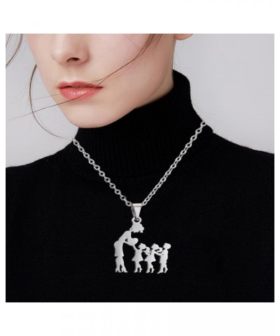 Stainless Steel Mom Daughter Family Necklace for Mothers Day Gift Silhouette Clavicle Chain Necklace Jewelry Gift Women 6 $4....