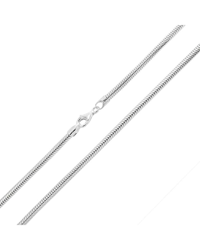 2mm solid sterling silver 925 Italian round SNAKE CHAIN necklace bracelet anklet with lobster claw clasp fits Pandora charms ...