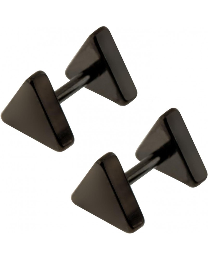 Pair Of Unisex Stainless Steel Stud Earrings For Women And Man, Pack Of Trendy Geometrical Earrings Ear Studs Illusion Plugs ...