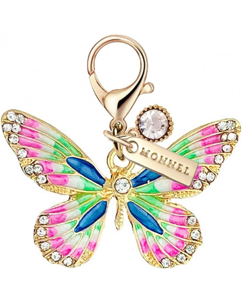 MC390 Big Crystal Butterfly with Lobster Clasp Charm for Women Girls with Velvet Bag (Multi,1 Piece) $7.50 Bracelets