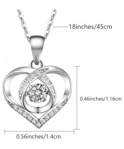 925 Sterling Silver Heart Pendant Necklace Cut Created Cubic Zirconia Anniversary Promise Birthstone Fashion Jewelry Statemen...