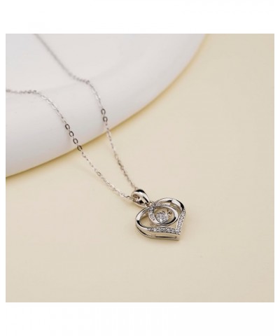 925 Sterling Silver Heart Pendant Necklace Cut Created Cubic Zirconia Anniversary Promise Birthstone Fashion Jewelry Statemen...