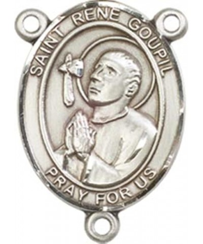 Sterling Silver Catholic Patron Saint Rosary Centerpiece Medal, 3/4 Inch Saint Rene Goupil $39.21 Pendants