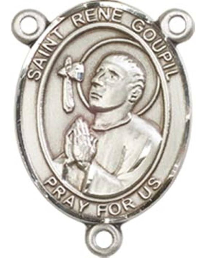 Sterling Silver Catholic Patron Saint Rosary Centerpiece Medal, 3/4 Inch Saint Rene Goupil $39.21 Pendants