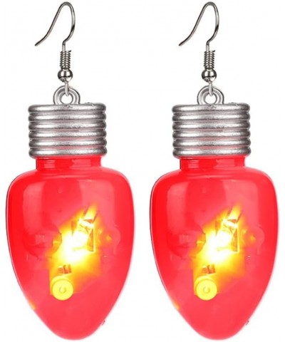 Fashion LED Light Bulb Dangle Drop Earrings Color Bulbs Light Up Dangling Charm Glow in The Dark Huggie Hook Hoop Earring Stu...