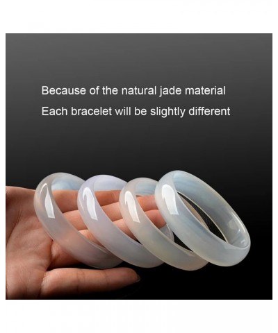 Natural Ice White Agate Jade Bangle Bracelet for Women Round Energy Stone Jewelry Gift for Girl (Size : 58mm) 54mm $33.00 Bra...