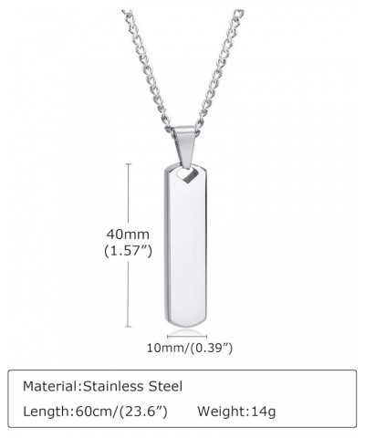 QINGDUO Customized Stainless Steel Three Dimensional Rectangular Geometric Matching Pendant Necklaces for Couples Boyfriend G...