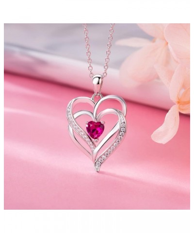 Birthstone Necklaces for Women 925 Sterling Silver Heart Necklaces for Women Graduation Gifts Anniversary Birthday Jewelry Gi...