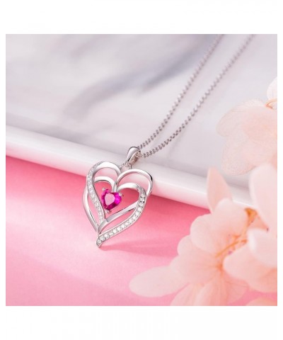 Birthstone Necklaces for Women 925 Sterling Silver Heart Necklaces for Women Graduation Gifts Anniversary Birthday Jewelry Gi...