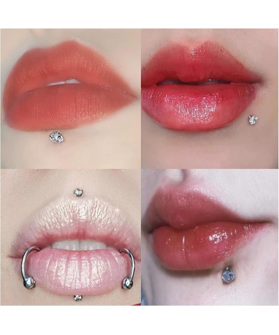 JIAFEI JOIE 16G Lip Rings Studs Surgical Steel Internally Threaded Labret CZ Tragus Medusa Monroe Piercing Jewelry, Sliver A ...