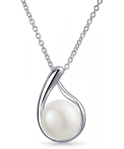 Timeless Elegance" Wedding Pearl Jewelry Set | Delicate White Freshwater Cultured Pearl Teardrop Pendant Infinity Necklace an...