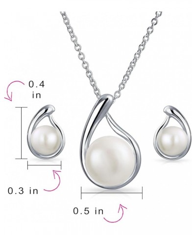 Timeless Elegance" Wedding Pearl Jewelry Set | Delicate White Freshwater Cultured Pearl Teardrop Pendant Infinity Necklace an...