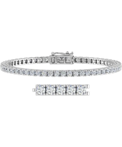 4 1/3 to 5 Carat Diamond Tennis Bracelet in 14K Gold (I1-I2 Clarity) (7 to 8 inch) White Gold 8.0 Inches $1.00 Bracelets