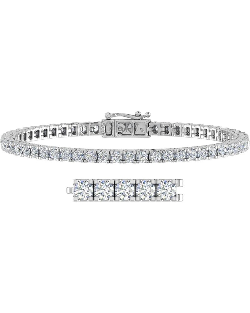 4 1/3 to 5 Carat Diamond Tennis Bracelet in 14K Gold (I1-I2 Clarity) (7 to 8 inch) White Gold 8.0 Inches $1.00 Bracelets