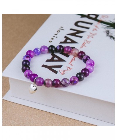 Natural Stone Heart Healing Bracelet Life is Tough But So are You Inspirational Amethyst Bracelet Love Gifts for Women Men Te...