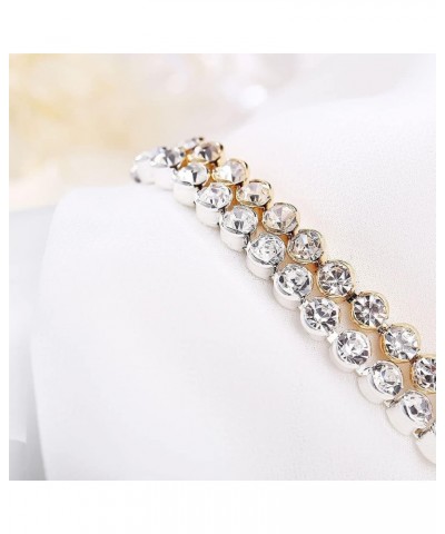 Gold Plated Bracelets Silver Chain Bracelet Cubic Zirconia Tennis Bracelets for Women Rhinestones Bracelet for Women gold $7....