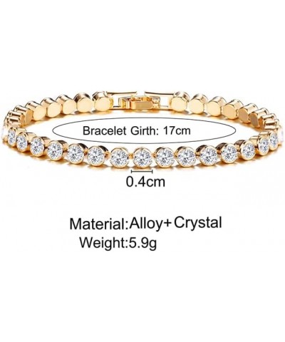 Gold Plated Bracelets Silver Chain Bracelet Cubic Zirconia Tennis Bracelets for Women Rhinestones Bracelet for Women gold $7....