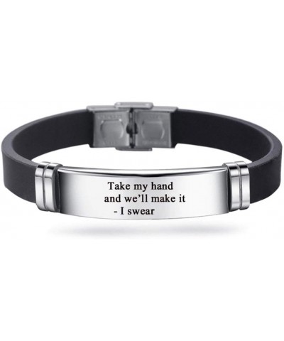 Inspirational bracelet stainless steel silicone bracelet men and women bracelet Take my hand and we'll make it - I swear $7.6...