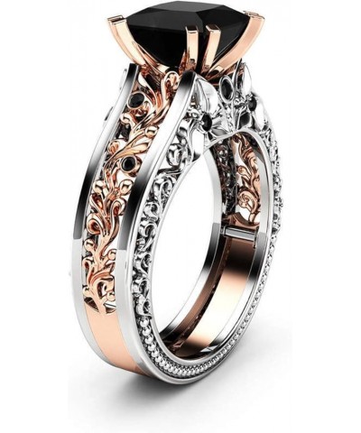 Separation Engagement Ring Rose Color Fashion Wedding Gold Women Floral Rings Costume Ring (Black, 7) Black 7 $9.54 Bracelets