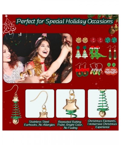 9-18 Pairs Women Christmas Earring Set, Cute Festive Jewelry Hypoallergenic Christmas Gifts for Kids Teens Girls (9 Pairs B S...