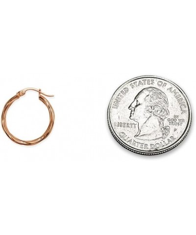 Rose Gold Flash Sterling Silver Twist Round Hoop Earrings for Women Girls (2x15mm - 50mm Diameter) 15mm (about 3/5") $9.53 Ea...