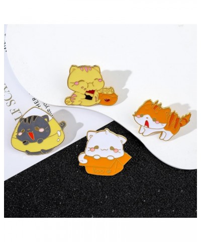 4pcs Enamel Cat Pins Brooches Cartoon Animal Funny Pins Kawaii Women Kids Cloths BackpacScarf Accessories Badge Metal Jewelry...