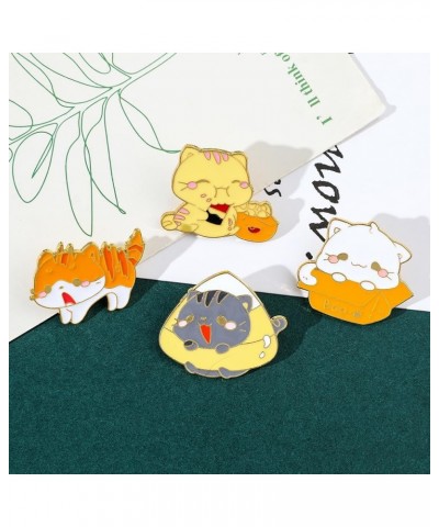 4pcs Enamel Cat Pins Brooches Cartoon Animal Funny Pins Kawaii Women Kids Cloths BackpacScarf Accessories Badge Metal Jewelry...