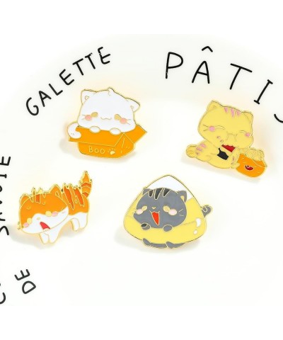 4pcs Enamel Cat Pins Brooches Cartoon Animal Funny Pins Kawaii Women Kids Cloths BackpacScarf Accessories Badge Metal Jewelry...