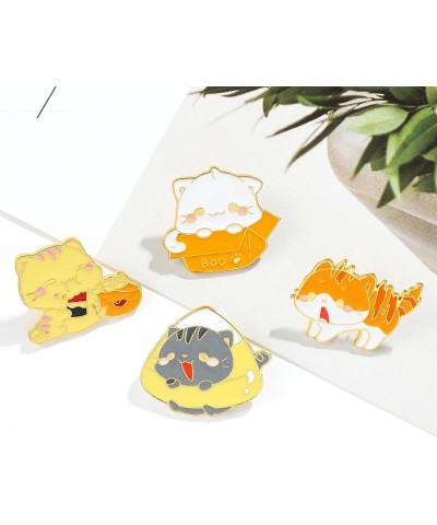 4pcs Enamel Cat Pins Brooches Cartoon Animal Funny Pins Kawaii Women Kids Cloths BackpacScarf Accessories Badge Metal Jewelry...