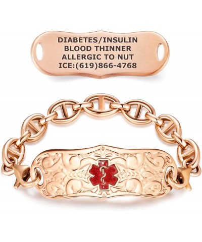 Signature Custom Engraved Medical Alert ID Bracelet for Woman – Style 8.5 Inches Grace / TP Red $30.75 Bracelets