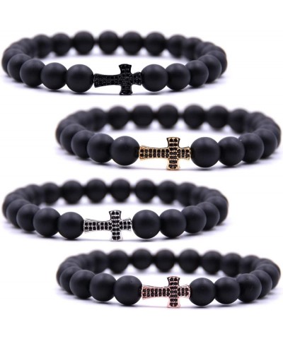 Beaded Bracelets Bracelets for Men Women His and Hers Couples Bracelets Elastic Adjustable Mens Bracelet J $5.21 Bracelets