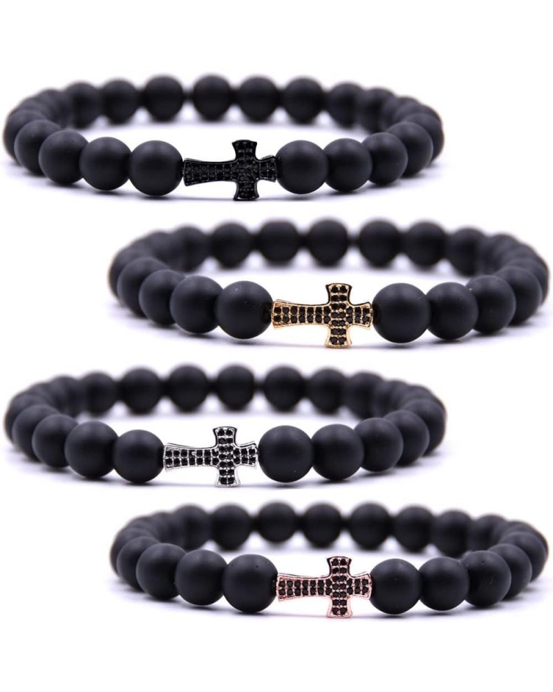 Beaded Bracelets Bracelets for Men Women His and Hers Couples Bracelets Elastic Adjustable Mens Bracelet J $5.21 Bracelets