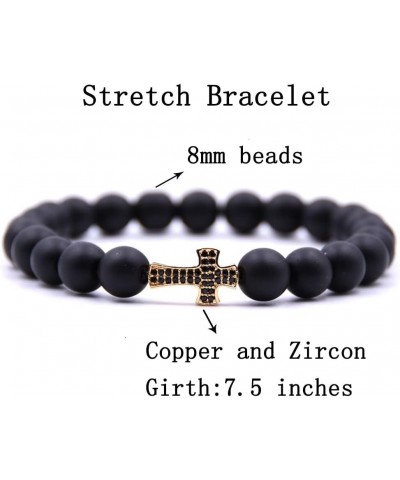 Beaded Bracelets Bracelets for Men Women His and Hers Couples Bracelets Elastic Adjustable Mens Bracelet J $5.21 Bracelets