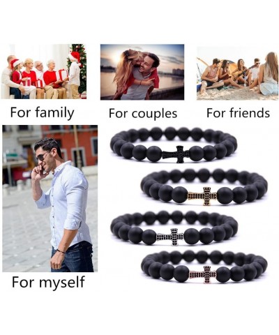 Beaded Bracelets Bracelets for Men Women His and Hers Couples Bracelets Elastic Adjustable Mens Bracelet J $5.21 Bracelets