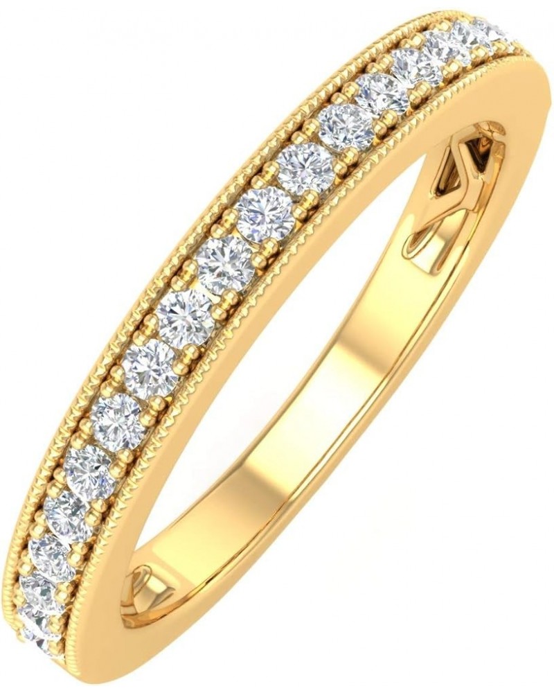 1/4 Carat Round Diamond Wedding Band Ring in 10K Gold Yellow Gold $73.50 Bracelets