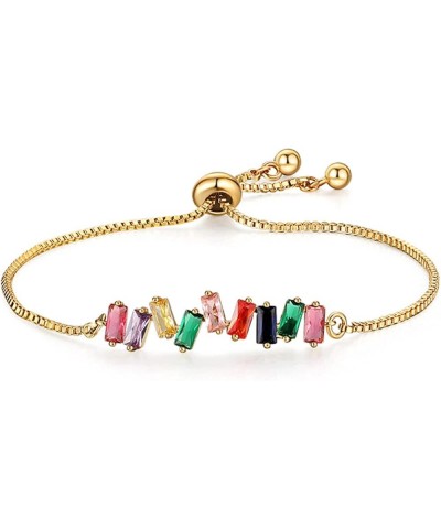 Tennis Bracelets for Women 14K Gold Plated Adjustable Bracelet CZ Colorful Charm Zirconia Bracelets Aesthetic Charm Jewelry G...