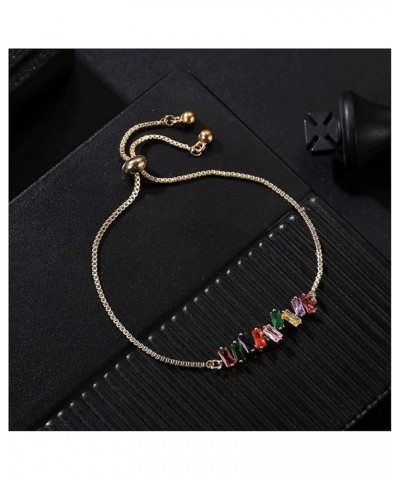 Tennis Bracelets for Women 14K Gold Plated Adjustable Bracelet CZ Colorful Charm Zirconia Bracelets Aesthetic Charm Jewelry G...