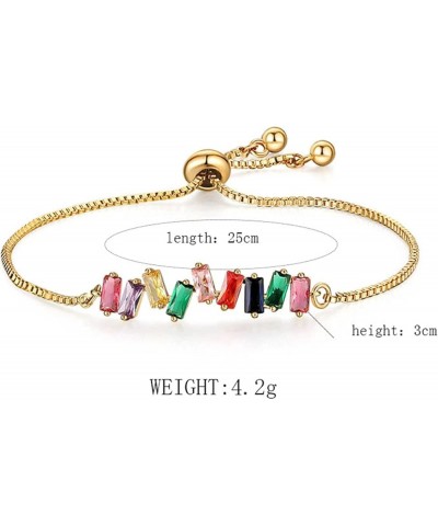 Tennis Bracelets for Women 14K Gold Plated Adjustable Bracelet CZ Colorful Charm Zirconia Bracelets Aesthetic Charm Jewelry G...