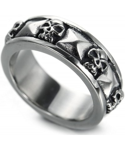 Stainless Steel Gothic Skull Biker Band Style Ring Silver $8.09 Rings