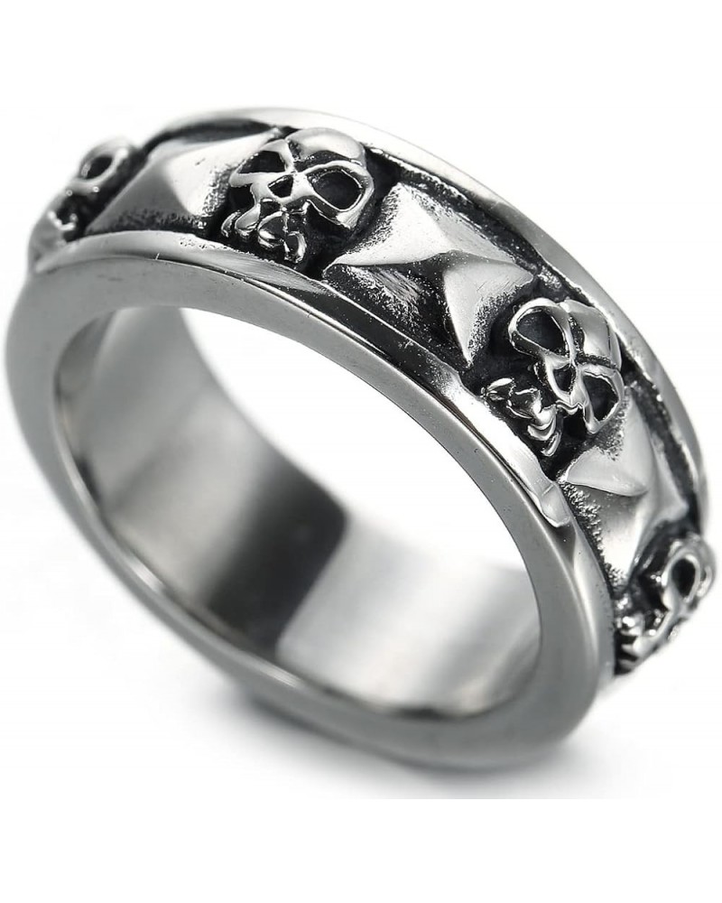 Stainless Steel Gothic Skull Biker Band Style Ring Silver $8.09 Rings