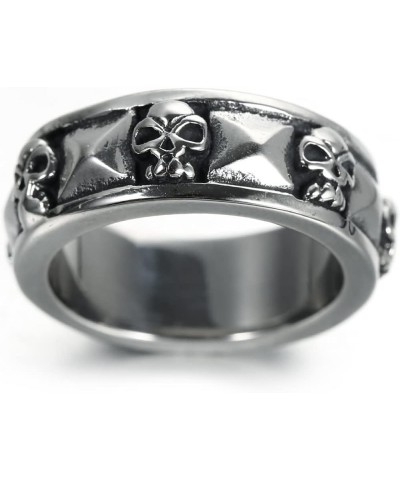 Stainless Steel Gothic Skull Biker Band Style Ring Silver $8.09 Rings