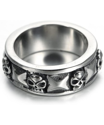 Stainless Steel Gothic Skull Biker Band Style Ring Silver $8.09 Rings