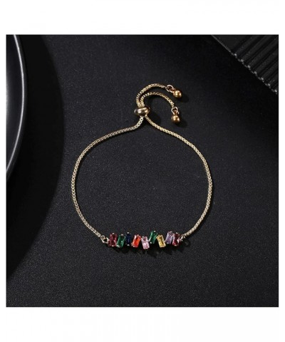 Tennis Bracelets for Women 14K Gold Plated Adjustable Bracelet CZ Colorful Charm Zirconia Bracelets Aesthetic Charm Jewelry G...