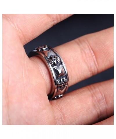 Stainless Steel Gothic Skull Biker Band Style Ring Silver $8.09 Rings